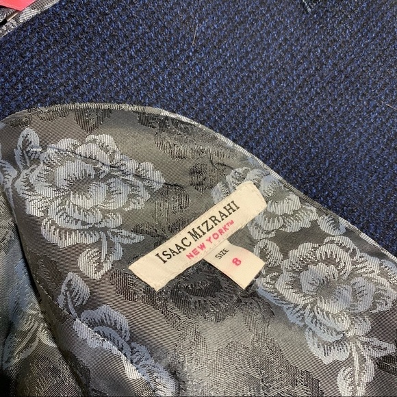 Isaac Mizrahi boy’s size 8 beautiful navy tweed suit jacket blazer - Picture 4 of 9